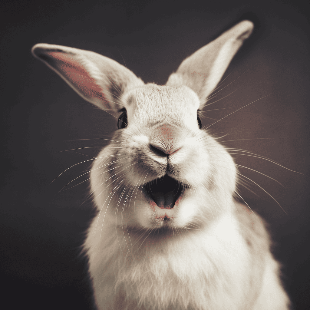 a rabbit smiling
