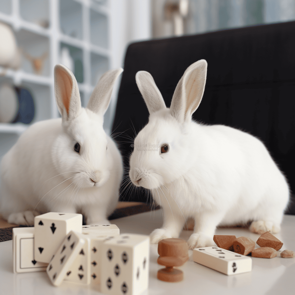 rabbits playing games