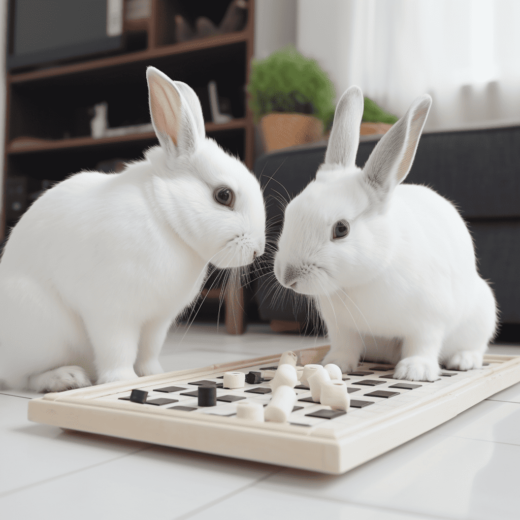 rabbits playing games
