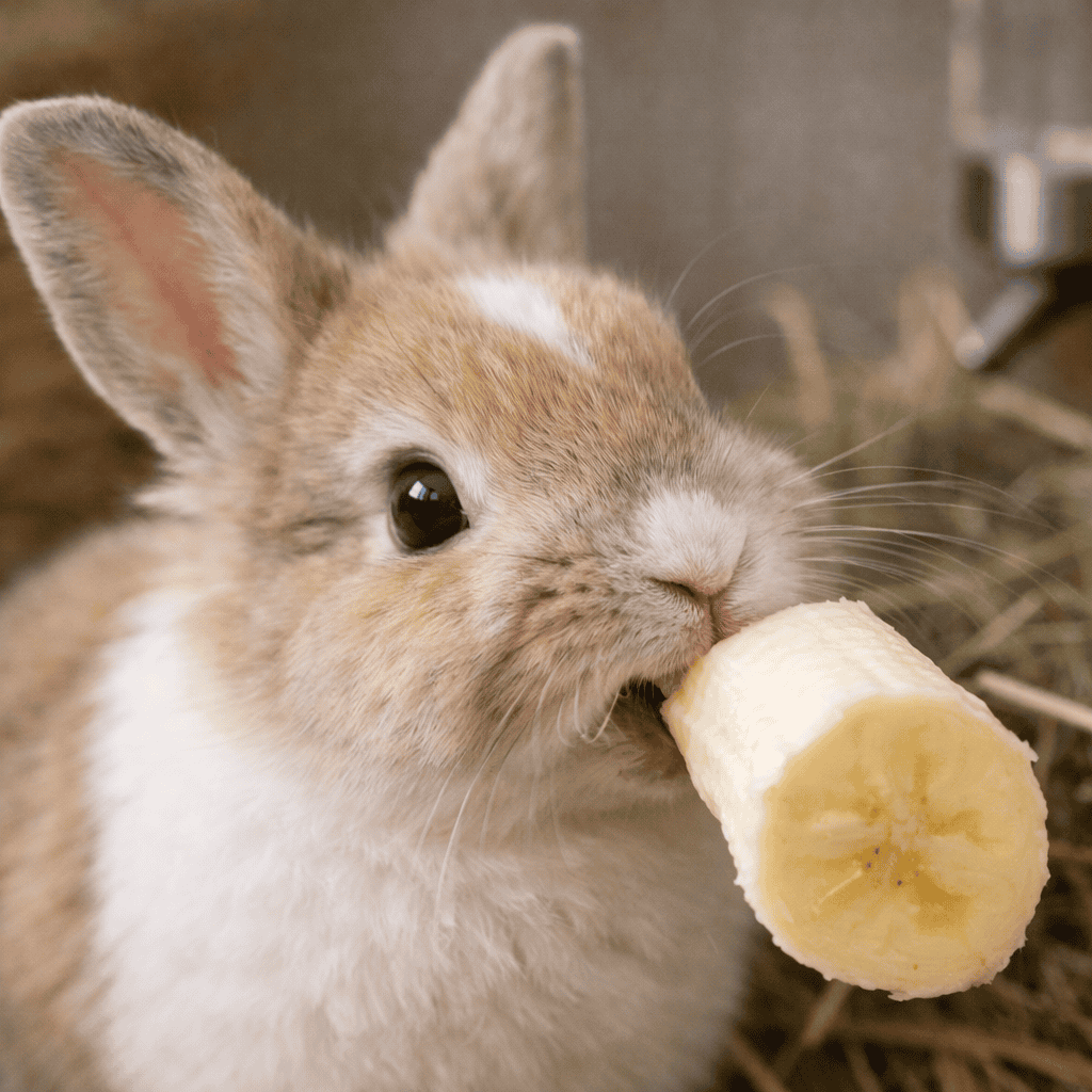 rabbit eats banana